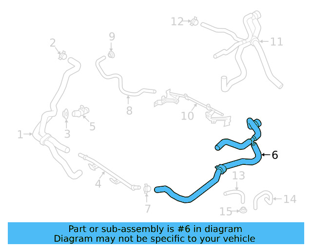 Water Hose 3QF-122-073-AD - View 3