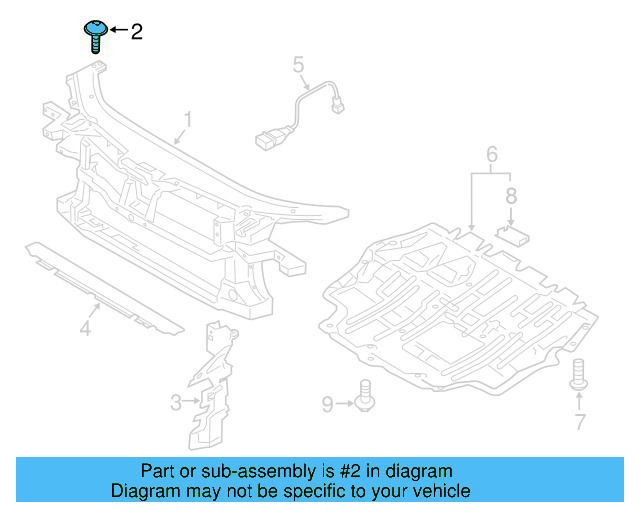 Radiator Support Panel Reinforcement Bolt N-910-338-02 - View 44