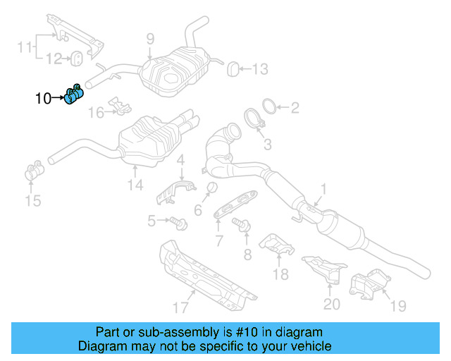 Center Muffler Clamp 1K0-253-141-F - View 3