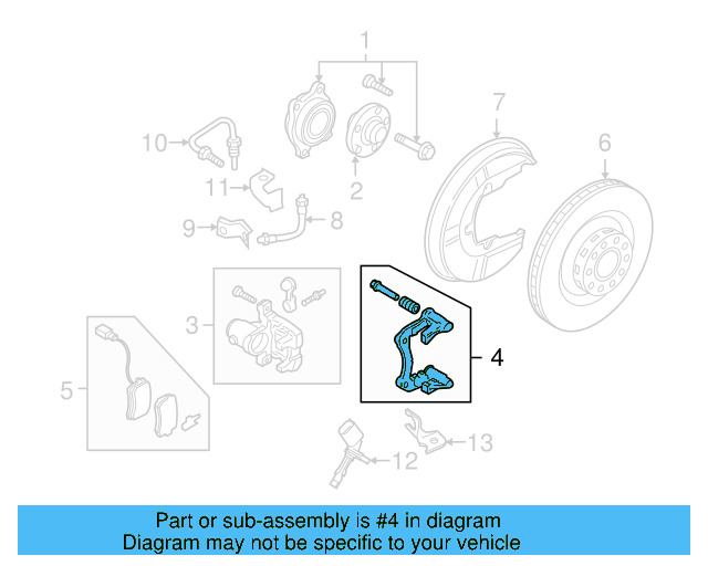 Caliper Mount 3D0-615-425-C - View 3