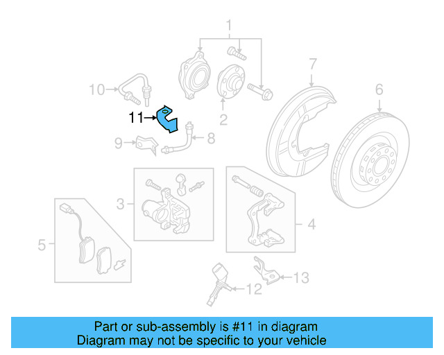 Brake Line Bracket 3D0-611-846-M - View 4