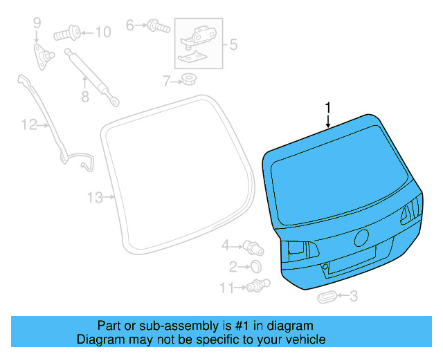 Lift Gate 7P6-827-025-B - View 3