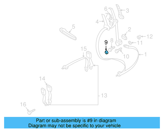 Seat Belt Assembly Bolt N-989-115-03 - View 12