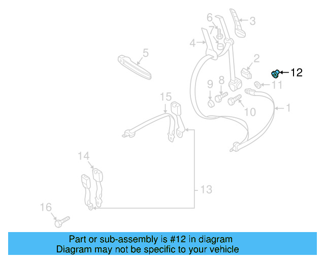 Seat Belt Assembly Bolt N-989-115-03 - View 13