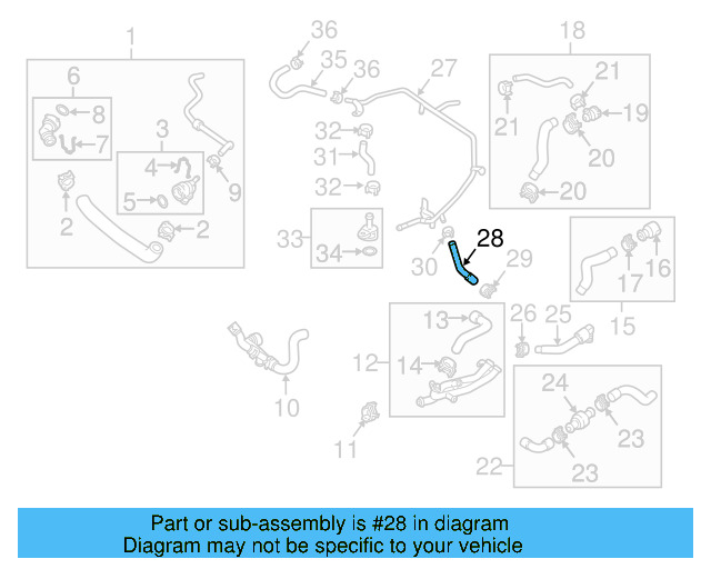 Engine Coolant Hose 06K-121-049 - View 22