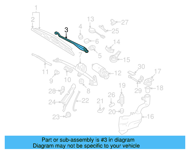 Wiper Arm 1C1-955-410-B - View 11
