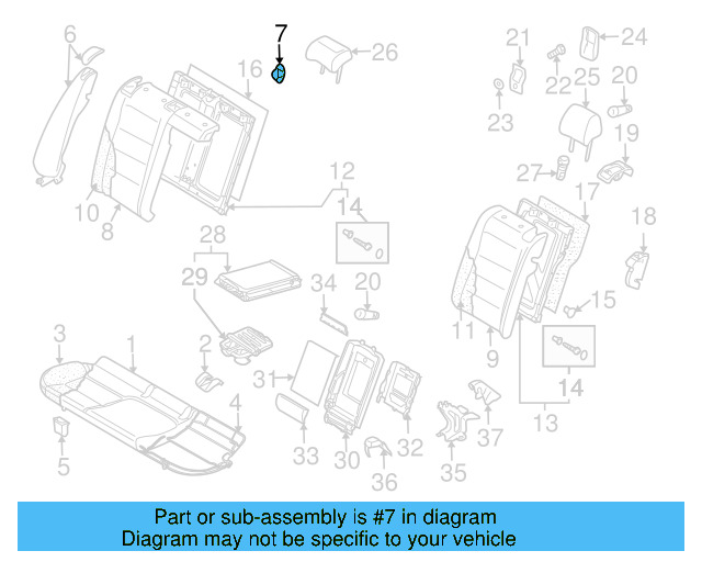 Seat Back End Cap 1K0-886-201 - View 3