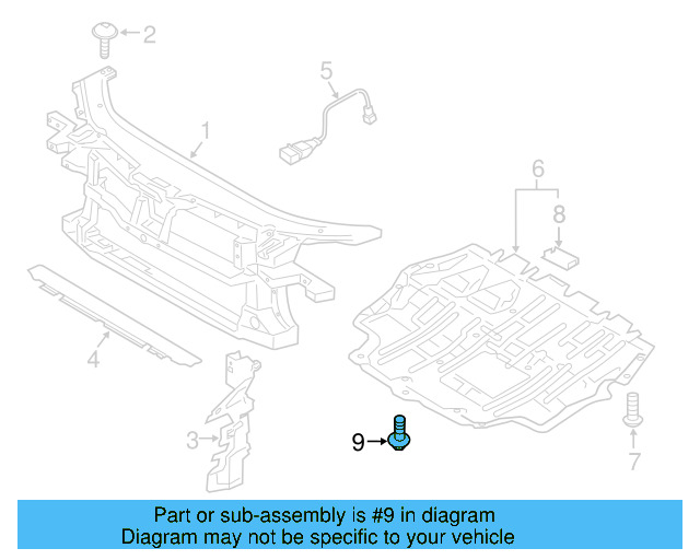 Radiator Support Splash Shield Screw WHT-000-729-A - View 28