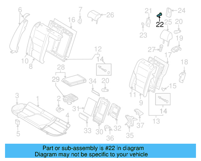 Seat Back End 1K5-885-703-AR-3Z8 - View 12