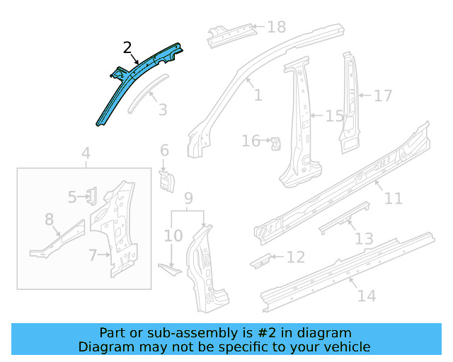 Inner Windshield Pillar 3G8-810-412-B - View 2