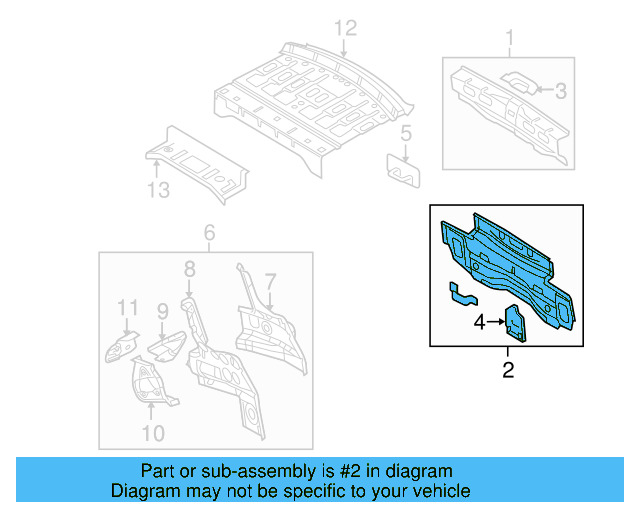 Rear Body Panel 3C8-813-301 - View 2