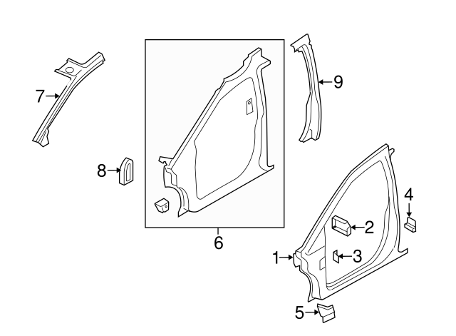 Side Brace 7B0-809-612-A - View 3