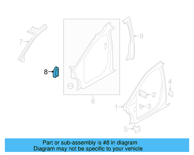 Side Brace 7B0-809-612-A - View 5