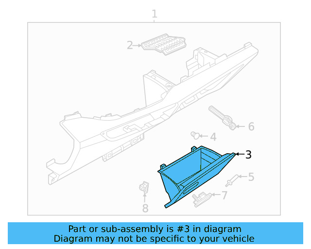 Glove Box Door 11B-857-101-A-4PK - View 3
