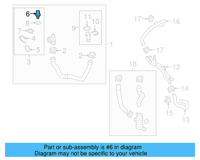 Engine Coolant Temperature Sensor 06A-919-501-A - View 30