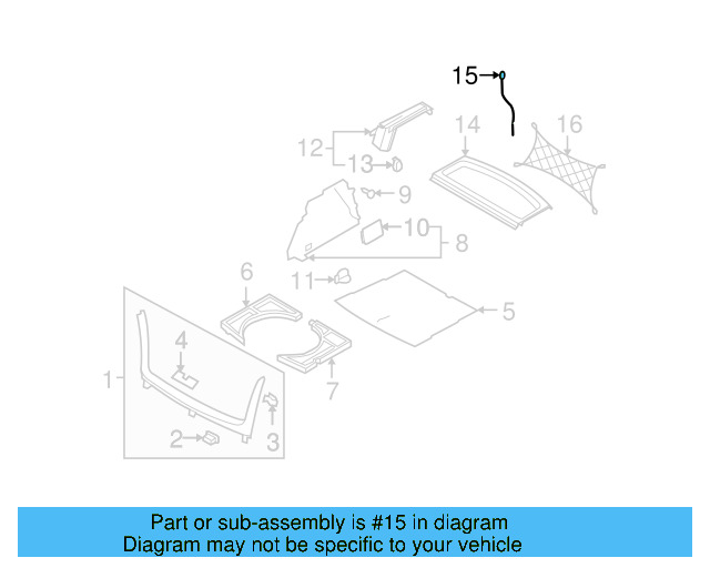 Tonneau Cover Strap 1K6-863-447-A-9B9 - View 7