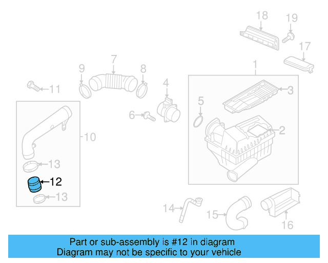 Engine Air Intake Hose 1K0-129-627-C - View 75