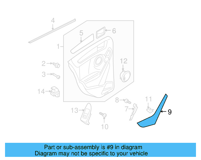 Handle Molding 5K4-868-040-A-82V - View 7