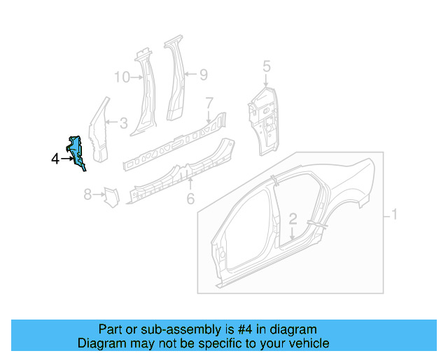Hinge Pillar Reinforced Gusset 3D0-810-318-C