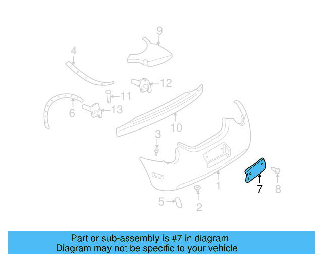 Bumper Cover Support Rail 1C0-807-712-H