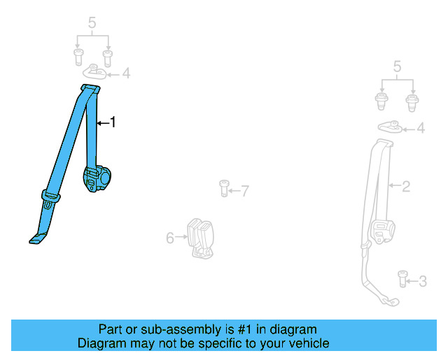 Lap & Shoulder Belt 5C5-857-806-D-RAA - View 2