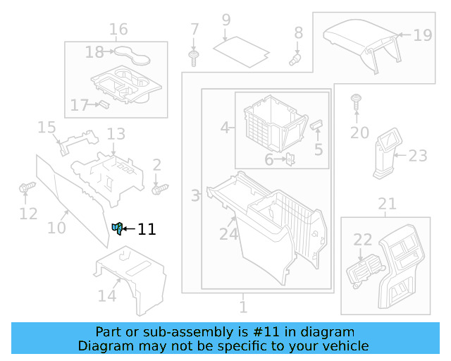 Console Body Center Bracket 5N0-867-190 - View 14