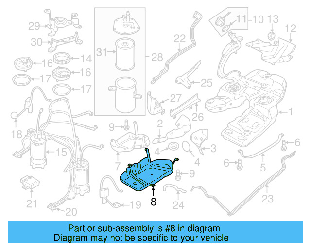 Fuel Tank Skid Plate 7L0-201-973-D - View 4