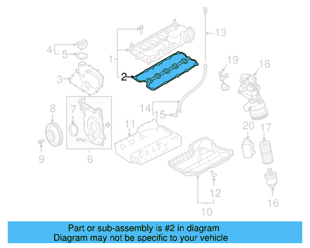 Engine Valve Cover Gasket 07K-103-483-B - View 3