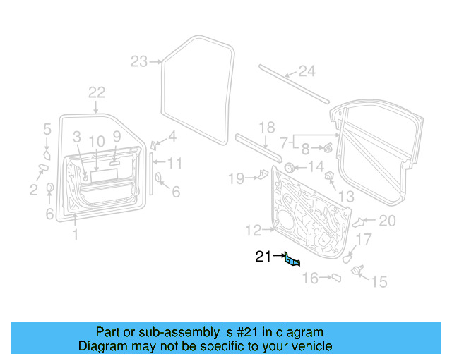 Door Panel Carrier Clip 7L6-837-361 - View 3