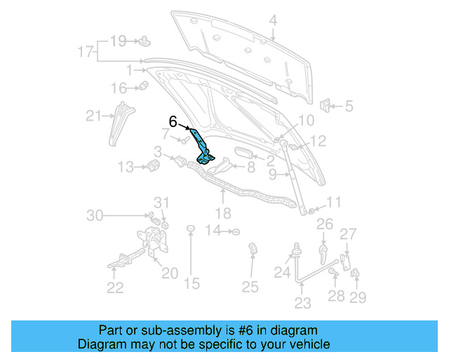 Hood Hinge 1J0-823-302-A - View 5