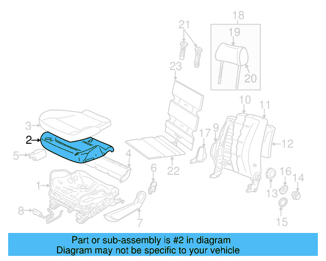 Seat Cushion Pad 8D0-881-361-E - View 3
