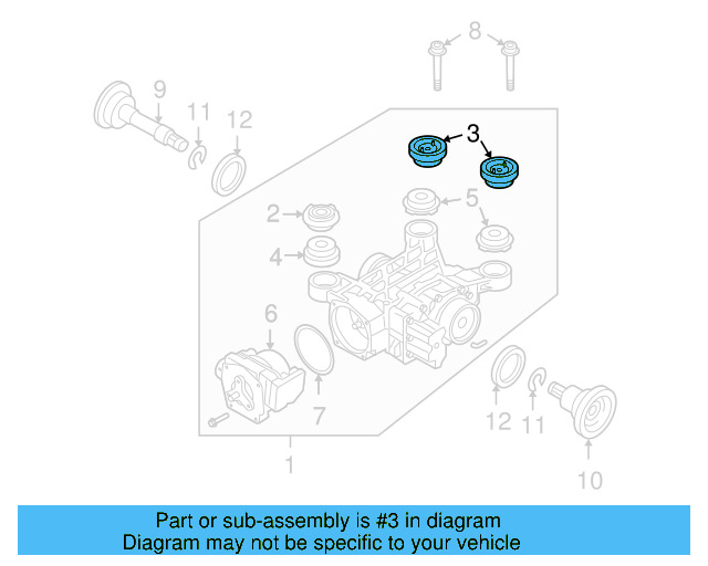 Differential Assembly Upper Bushing 3C0-599-437-D - View 20
