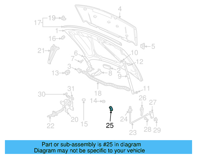 Hood Release Cable Clip 6N0-823-595 - View 7