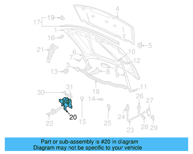 Hood Latch 1J0-823-509-E - View 20