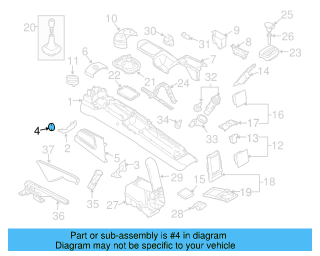Console Body Hole Cover 1C0-863-276-B-08H - View 21