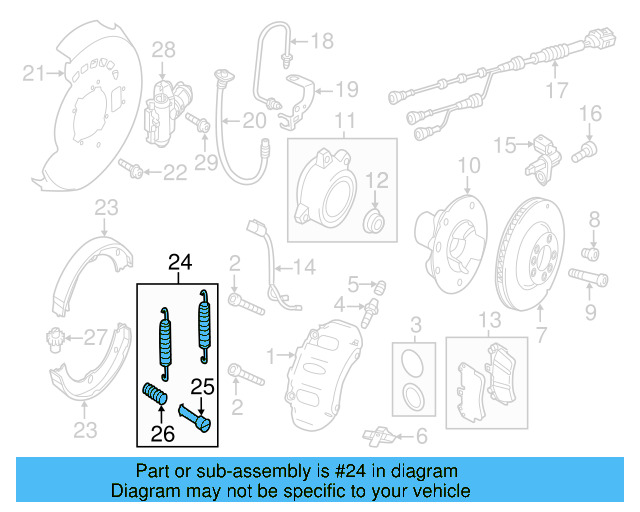 Park Brake Shoes Mount Kit 7P0-698-545 - View 4