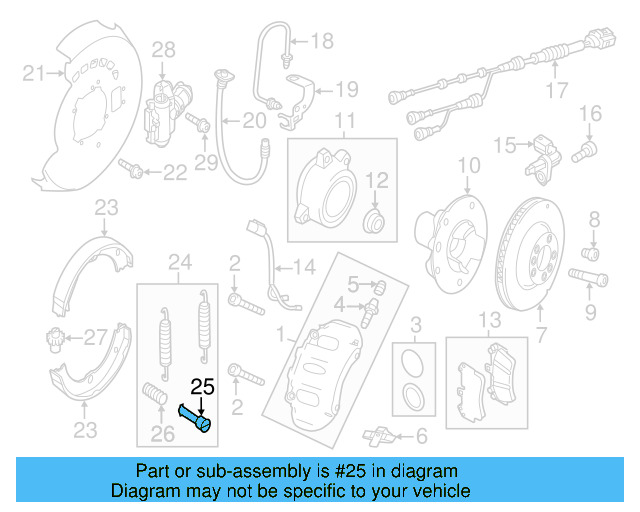 Park Brake Shoes Pin 7L0-609-279 - View 5