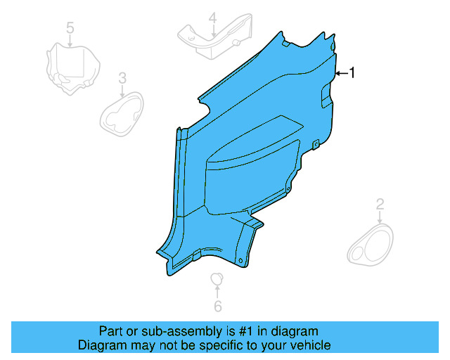 Quarter Trim Panel 1EM-867-043-AD-ETV - View 5