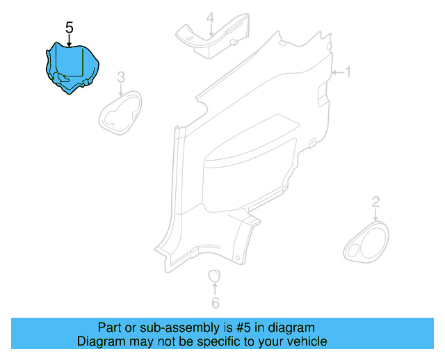 Quarter Trim Panel 1EM-867-043-AD-ETV - View 4