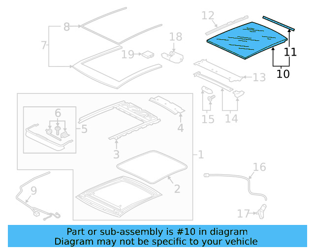Sunroof Glass 3G8-877-071-B