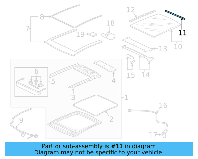 Sunroof Glass Seal 3G5-877-297 - View 3