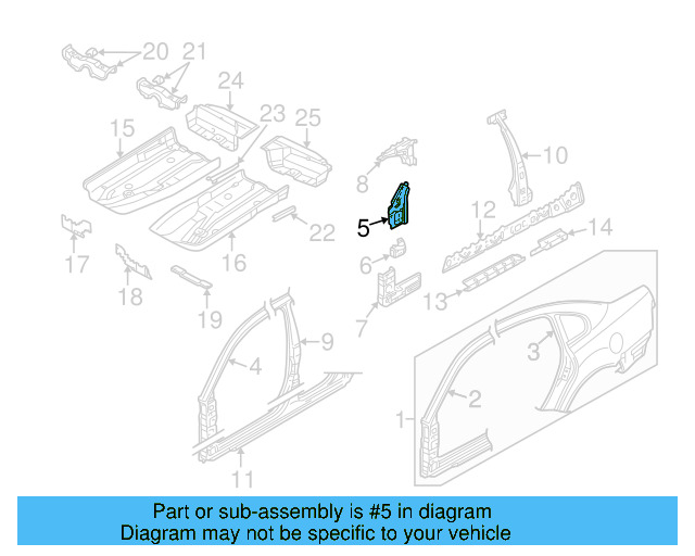 Inner Hinge Pillar 3B0-810-180-C - View 8