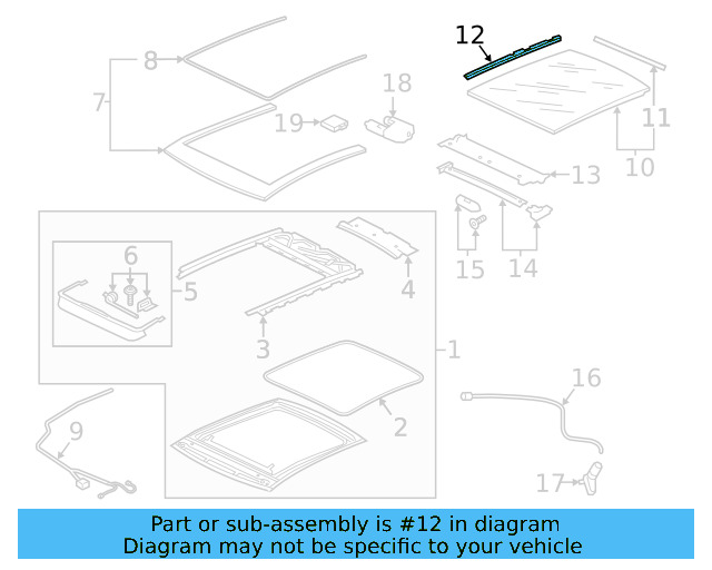Sunroof Glass Trim 5G6-877-781 - View 4