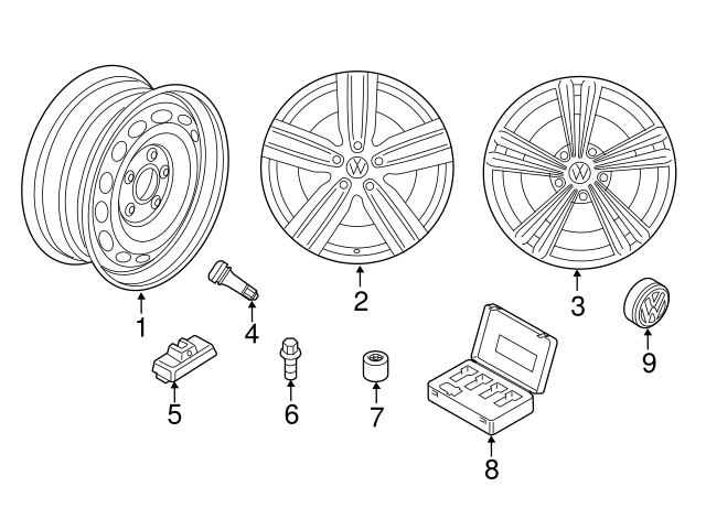 Lockable Wheel Bolt Set 5Q0-698-137 - View 8