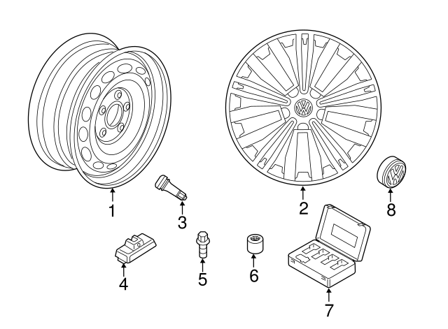 Lockable Wheel Bolt Set 5Q0-698-137 - View 2