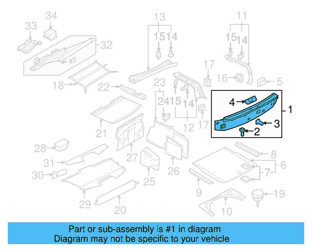 Rear Trim 3D5-863-459-D-71N - View 3