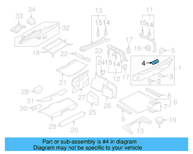 Rear Trim Cap 3B5-863-651-A-2ZZ - View 5