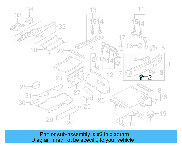 Windshield Pillar Trim Clip 4A0-867-276 - View 63