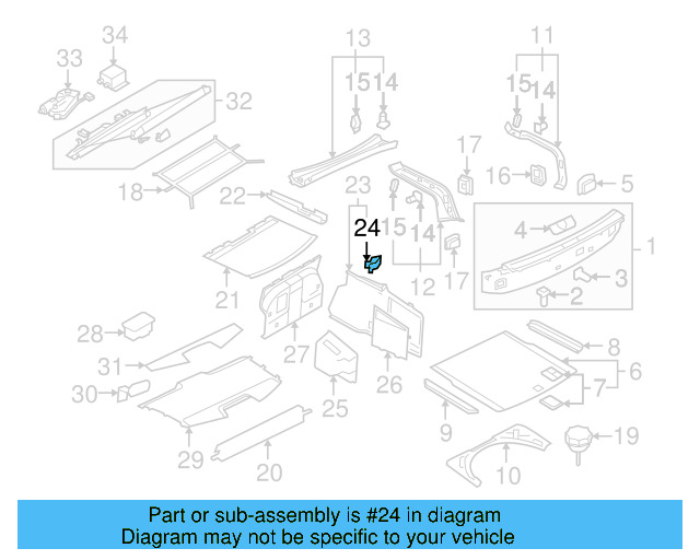 Windshield Pillar Trim Clip 4A0-867-276 - View 66