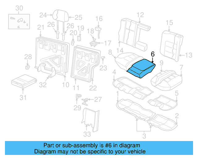 Seat Cushion Pad 1J0-885-376-N - View 6